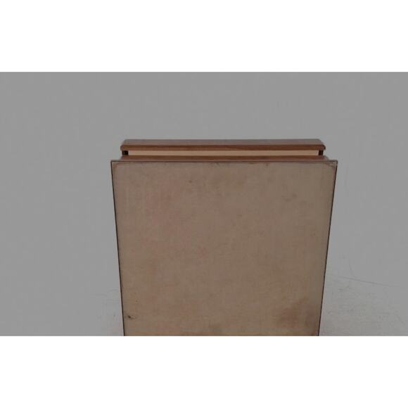 VINTAGE WOOD & METAL CHESS & CHECKER SET CASE DRAWER STORAGE SET - Picture 6 of 7